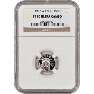 1997 - W American Platinum Eagle Proof (1/10 Oz) $10 - Ngc Pf70 Ucam photo