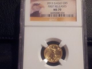 2013 Eagle G$5 First Release Ms70 Grade By Ngc photo