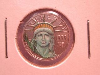 1999 Us $10 Liberty.  9999 Platinum 1/10th Oz photo