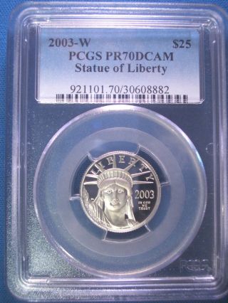 2003 - W $25 Platinum Pcgs Pr70 Dcam Proof Eagle Dollar $800,  Pop Only 189 photo