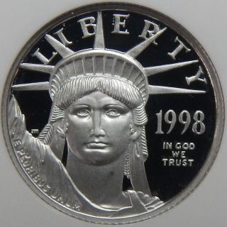 Ngc Pf 69 Ultra Cameo Proof 1998 W 1/10 Oz Platinum American Eagle $10 C498 photo