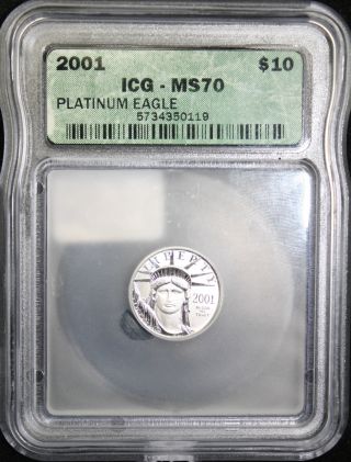 2001 $10 Platinum Eagle Icg Ms 70 119 photo