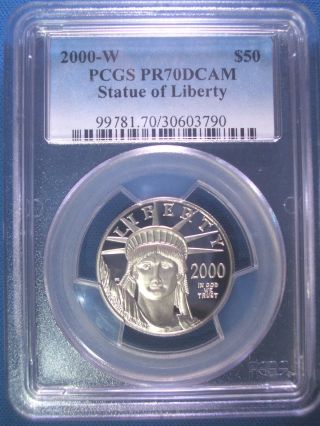 2000 - W $50 Platinum Pcgs Pr70 Dcam Proof Eagle Dollar $1,  350,  Pop Only 289 photo