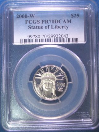 2000 - W $25 Platinum Pcgs Pr70 Dcam Proof Eagle Dollar $900,  Pop Only 373 photo