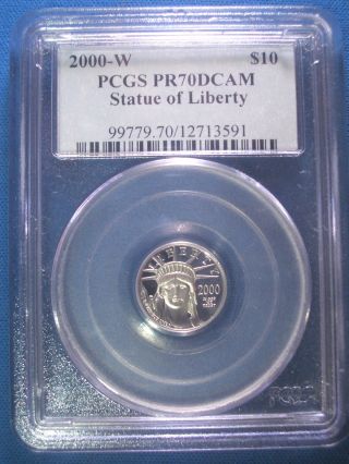 2000 - W Platinum Pcgs Pr70 Dcam Proof Eagle $10 Dollar $425,  Pop Only 327 photo
