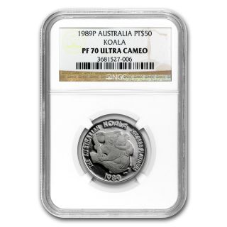 1989 1/2 Oz Proof Australian Platinum Koala Coin - Pf - 70 Ngc - Sku 72352 photo