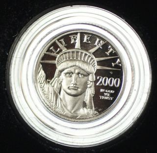 2000 American Eagle Platinum $10 Proof Gem Coin 1/10 Ozt In Case With photo