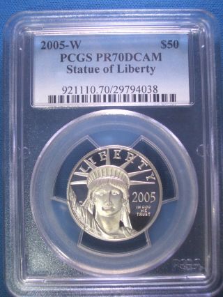 2005 - W $50 Platinum Pcgs Pr70 Dcam Proof Eagle Dollar $1,  200,  Pop Only 140 photo