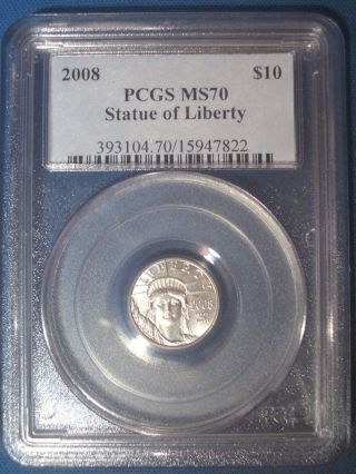 2008 $10 Platinum Eagle - Pcgs Ms70 photo