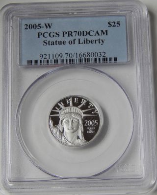 2005 - W Platinum Eagle $25 1/4 Oz Pr 70 Dcam Pcgs Look photo