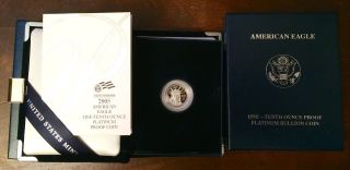 1/10th Oz Platinum 2005 America Eagle Proof Bullion Coin,  99.  95 Pure photo