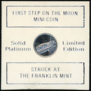 Franklin First Step On The Moon Medal 1.  4 Grams Solid Platinum 398 photo