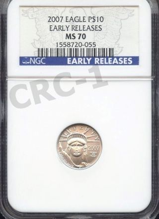2007 Platinum Eagle P$10 Early Releases Ngc Ms70 (1558720 - 055) photo