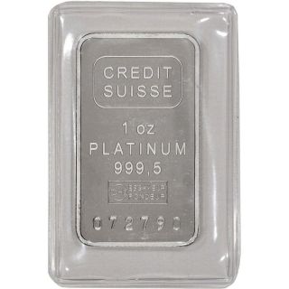1 Oz.  Platinum Bar - Credit Suisse - 999.  5 Fine With Certificate photo