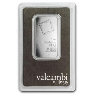 1 Oz Valcambi Suisse Platinum Bar - In Assay photo