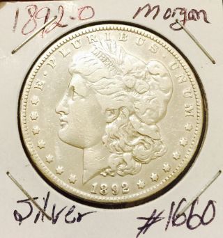 1892 - O Morgan Silver Dollar/ Coin 1660 photo
