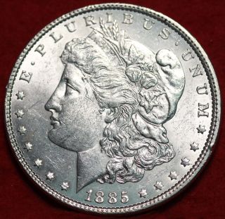 Uncirculated 1885 Silver Morgan Dollar S/h photo