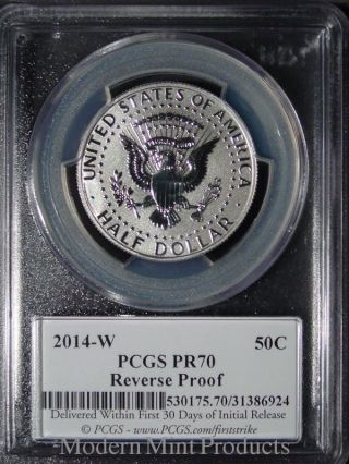 2014 - W 50th Anniversary Silver Reverse Proof Kennedy Pcgs Pr70 High Relief Fs photo