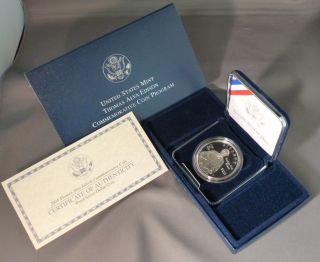 2004 - P Thomas Edison Proof Silver Dollar Commemorative Coin - Box & photo