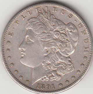 1891 - S Morgan Silver Dollar Xf Us Coin photo
