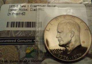 1976 - S Eisenhower Dollar (type - 1) Copper - Clad photo