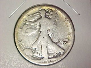 1916 Walking Liberty Silver Half Dollar - Circulated - 121114 photo