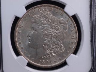1891 $1 Morgan Silver Dollar Ngc Ms61 photo