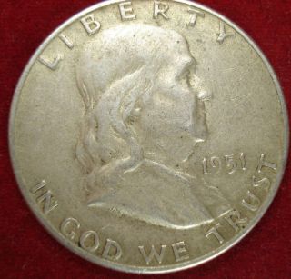 1951 D Franklin Half Dollar 90 Silver 12062014 photo