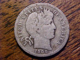 1909 - D Barber Dime In Vg,  Better Date.  99c photo