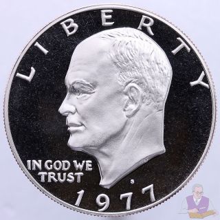 1977 S Eisenhower Dollar Gem Deep Cameo Proof Cn - Clad Ike Us Coin photo