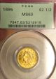 1895 Gold $2.  50 Liberty Pcgs Ms63 Ogh.  Low Mintage Of Only 6000 Gold (Pre-1933) photo 1