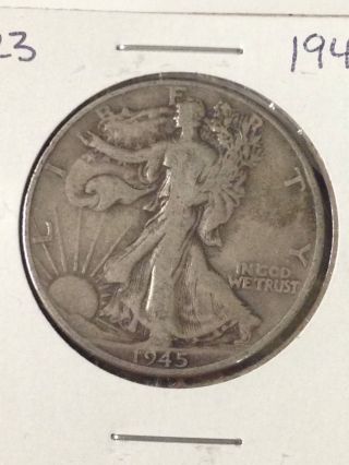 F123 1945 - P Walking Liberty Silver Half Dollar Circulated Fairhouse photo