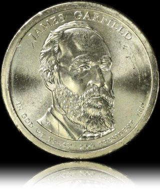Garfield Gem Luster Presidential Usa Dollar Coin L28 photo