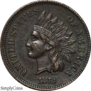 1873 Open 3 Indian Head Penny Cent Xf Extremely Fine Rare Key Date S - 804 photo