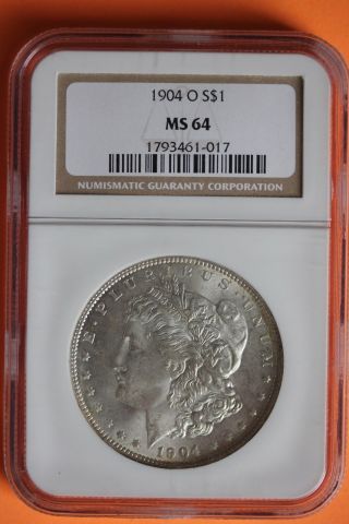 1904 - O Ms64 Morgan Silver Dollar Ngc Graded & Certified Slabbed Coin 280 photo