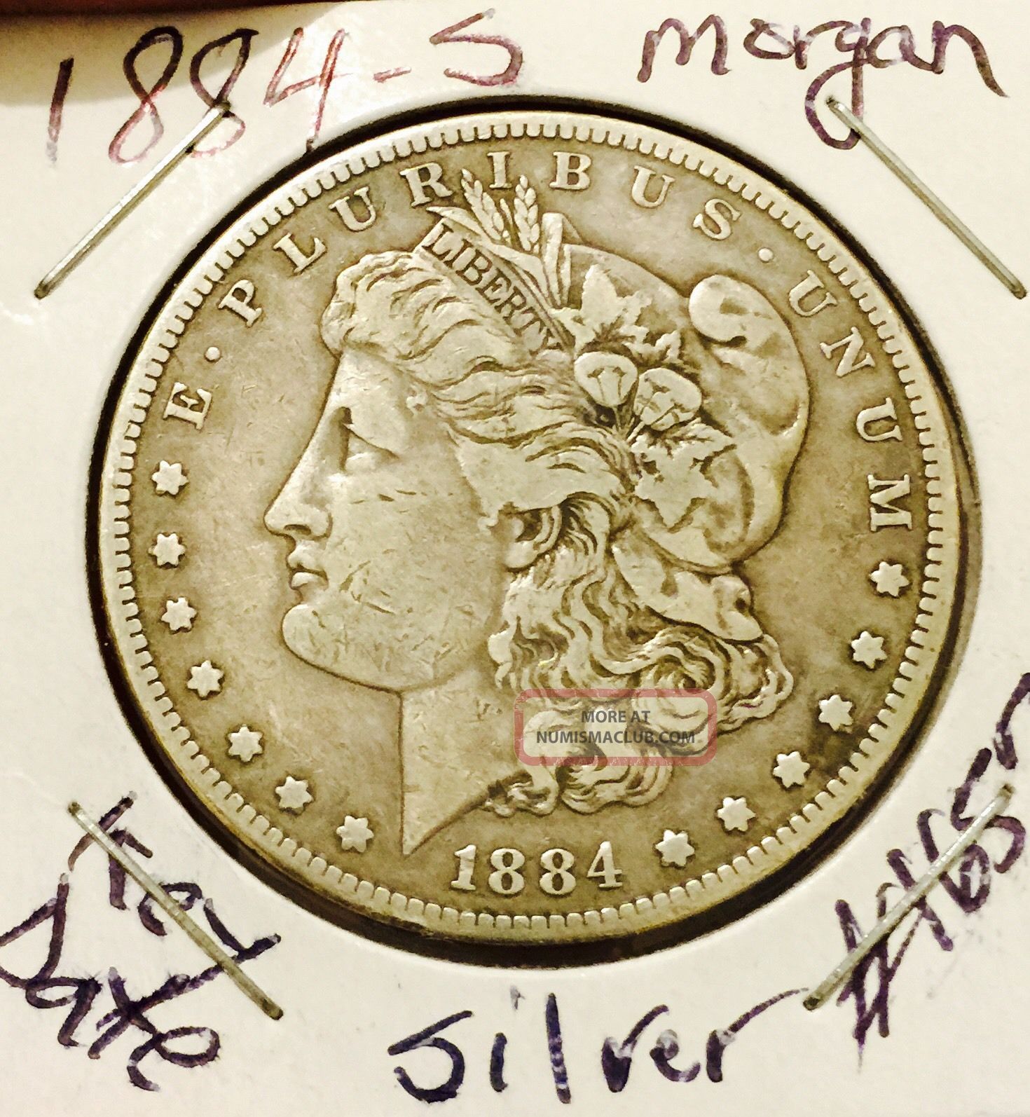 1884 S Morgan Silver Dollar Key Date Coin 1657