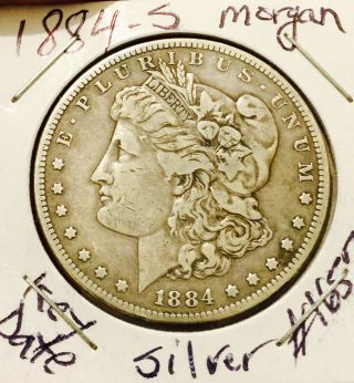 1884 - S Morgan Silver Dollar/ Key Date/ Coin 1657 photo