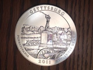2011 Gettysburg Atb 5 Oz Silver Coin Great Deal photo