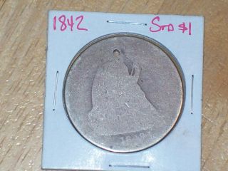 1842 Seated Liberty Silver Dollar photo