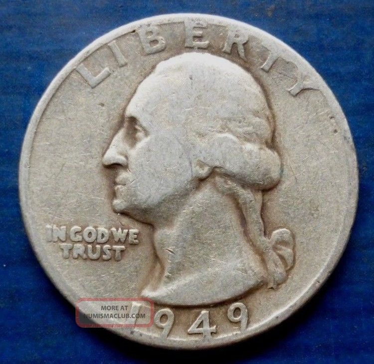 Great 1949 Washington Quarter Silver Coin 2 Flat Combined N9