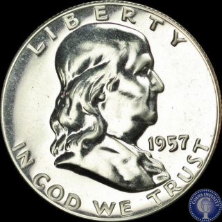 1957 Gem Proof 90 Silver Franklin Half Dollar Uncirculated Cameo Us Coin photo