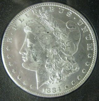 1884 - Cc United States Uncirculated Carson City Morgan Silver Dollar W/coa photo