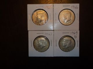 1965,  1966,  1967,  1969d 40 Silver Half Dollars photo