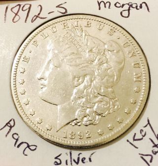 1892 - S Morgan Silver Dollar/ Key Date/ Coin 1653 photo