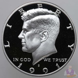 1991 S Kennedy Half Dollar Gem Deep Cameo Cn - Clad Proof Coin photo