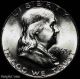 1963 Franklin Half Dollar 90 Silver 50c Bu Uncirculated Us Coin 15 Half Dollars photo 2