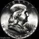 1958 Franklin Half Dollar 90 Silver 50c Bu Uncirculated Luster Us Coin 14 Half Dollars photo 2