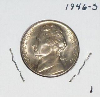 1946 - S Jefferson Nickel Brilliant Choice Bu Lustrous And 1 photo