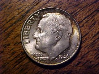 1946 Roosevelt Dime In Choice Unc.  99c photo