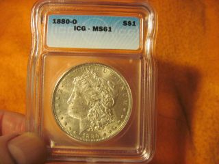 Icg 1880 - 0 Morgan Silver Dollar In Ms61 photo